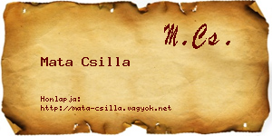 Mata Csilla névjegykártya
